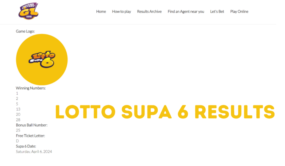 Lotto Supa 6 results