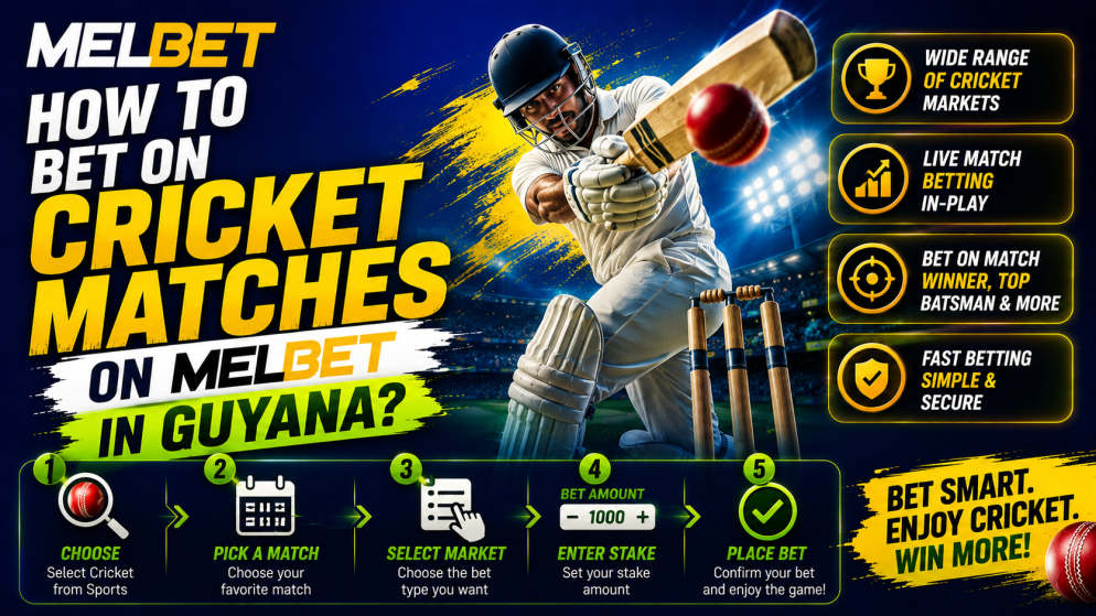 How to Bet on Cricket Matches on Melbet in Guyana?